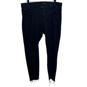 J Brand Black Distressed Skinny Jeans  Raw Hem Size 31